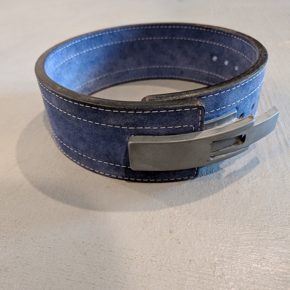 Inzer Advanced Designs Forever Lever Belt 10mm Suede Royal Blue Medium 30-33